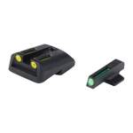 TRUGLO 1911 COMMANDER, GOVERNMENT, OFFICERS FIBER OPTIC, T.F.O. BRITE-SITE FITS 45 GREEN/YELLOW