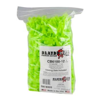 Claybuster 12 Gauge 7/8 To 1 OZ Wads, Green 500 per Bag