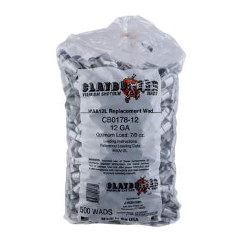 Claybuster 12 Gauge 7/8 to 1OZ Wads Grey 500 Per Bag