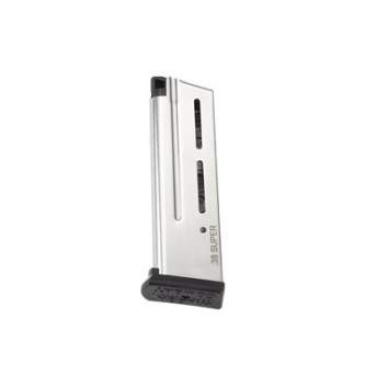 Wilson Combat 1911 Elite Tactical Mag .38 Super Full Size 10 Round ETM Base, Stainless Steel Silver