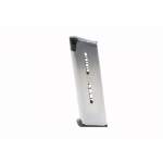 WILSON COMBAT 1911 COMPACT MAGAZINE 45ACP 7 ROUND LO-PROFILE BASE PAD, STAINLESS STEEL SILVER