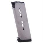 WILSON COMBAT OFFICERS SPRINGFIELD COMPACT .45 ACP 7 ROUND MAGAZINE, STAINLESS STEEL SILVER